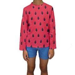 Seamless Watermelon Surface Texture Kids  Long Sleeve Swimwear by Hannah976