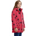 Seamless Watermelon Surface Texture Kids  Hooded Longline Puffer Jacket View2