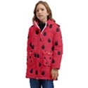 Seamless Watermelon Surface Texture Kids  Hooded Longline Puffer Jacket View3