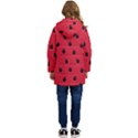 Seamless Watermelon Surface Texture Kids  Hooded Longline Puffer Jacket View4