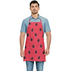 Seamless Watermelon Surface Texture Kitchen Apron by Hannah976