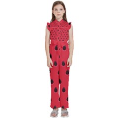 Seamless Watermelon Surface Texture Kids  Sleeveless Ruffle Edge Band Collar Chiffon One Piece by Hannah976