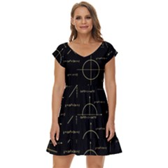 Abstract Math Pattern Short Sleeve Tiered Mini Dress by Hannah976