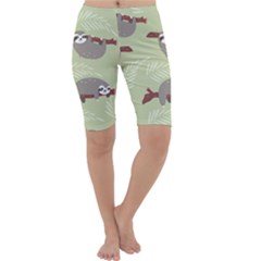 Sloths Pattern Design Cropped Leggings  by Hannah976