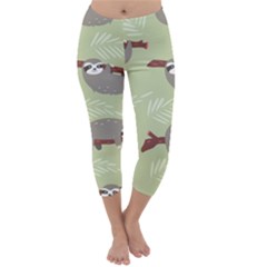 Sloths Pattern Design Capri Winter Leggings  by Hannah976