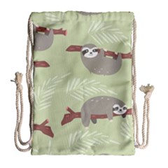 Sloths Pattern Design Drawstring Bag (large) by Hannah976