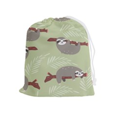 Sloths Pattern Design Drawstring Pouch (xl) by Hannah976