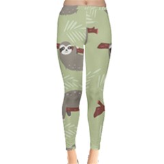 Sloths Pattern Design Inside Out Leggings by Hannah976