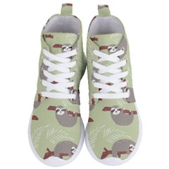 Sloths Pattern Design Women s Lightweight High Top Sneakers by Hannah976