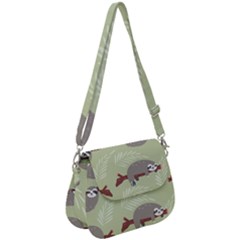 Sloths Pattern Design Saddle Handbag by Hannah976