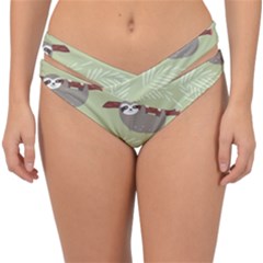 Sloths Pattern Design Double Strap Halter Bikini Bottoms by Hannah976