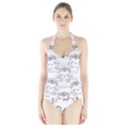 Cat With Bow Pattern Halter Swimsuit View1