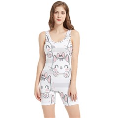 Cat With Bow Pattern Women s Wrestling Singlet by Hannah976