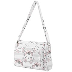 Cat With Bow Pattern Front Pocket Crossbody Bag by Hannah976