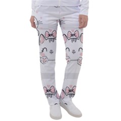 Cat With Bow Pattern Women s Casual Pants by Hannah976