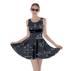 Mathematical Seamless Pattern With Geometric Shapes Formulas Skater Dress by Hannah976