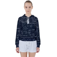 Mathematical Seamless Pattern With Geometric Shapes Formulas Women s Tie Up Sweat by Hannah976