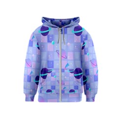 Seamless Pattern Pastel Galaxy Future Kids  Zipper Hoodie by Hannah976