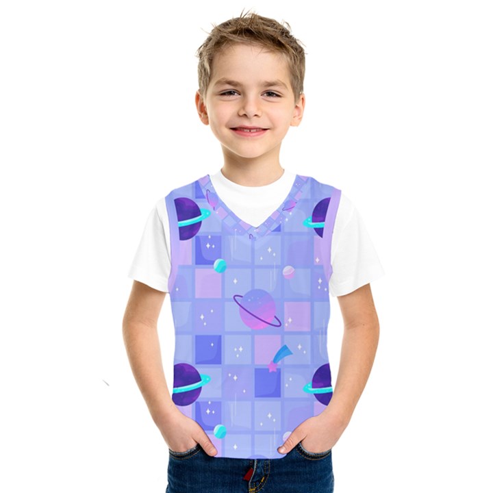 Seamless Pattern Pastel Galaxy Future Kids  Basketball Tank Top