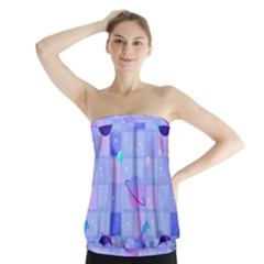 Seamless Pattern Pastel Galaxy Future Strapless Top by Hannah976