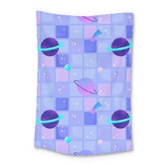 Seamless Pattern Pastel Galaxy Future Small Tapestry