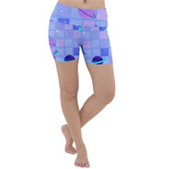 Seamless Pattern Pastel Galaxy Future Lightweight Velour Yoga Shorts by Hannah976