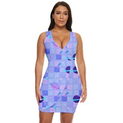 Seamless Pattern Pastel Galaxy Future Draped Bodycon Dress by Hannah976