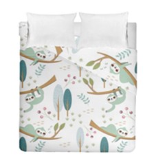 Pattern Sloth Woodland Duvet Cover Double Side (full/ Double Size) by Hannah976