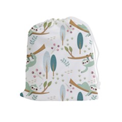 Pattern Sloth Woodland Drawstring Pouch (xl) by Hannah976