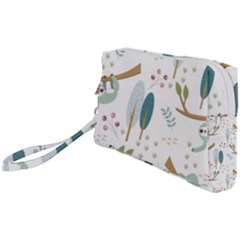 Pattern Sloth Woodland Wristlet Pouch Bag (small) by Hannah976