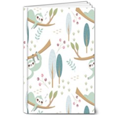 Pattern Sloth Woodland 8  X 10  Hardcover Notebook by Hannah976