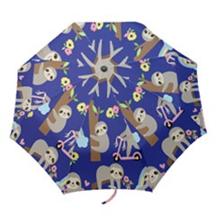 Hand Drawn Cute Sloth Pattern Background Folding Umbrellas by Hannah976