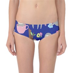 Hand Drawn Cute Sloth Pattern Background Classic Bikini Bottoms by Hannah976