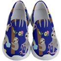 Hand Drawn Cute Sloth Pattern Background Kids Lightweight Slip Ons View1