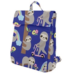 Hand Drawn Cute Sloth Pattern Background Flap Top Backpack by Hannah976