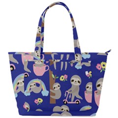 Hand Drawn Cute Sloth Pattern Background Back Pocket Shoulder Bag  by Hannah976