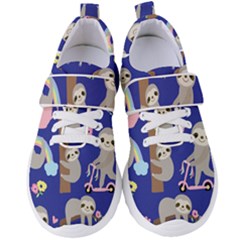 Hand Drawn Cute Sloth Pattern Background Women s Velcro Strap Shoes by Hannah976