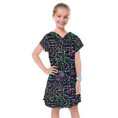 Math Linear Mathematics Education Circle Background Kids  Drop Waist Dress by Hannah976