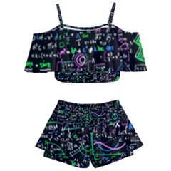 Math Linear Mathematics Education Circle Background Kids  Off Shoulder Skirt Bikini by Hannah976