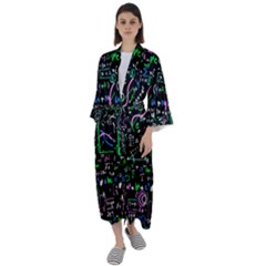 Math Linear Mathematics Education Circle Background Maxi Satin Kimono by Hannah976