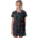 Math Linear Mathematics Education Circle Background Kids  Asymmetric Collar Dress View1