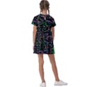 Math Linear Mathematics Education Circle Background Kids  Asymmetric Collar Dress View2