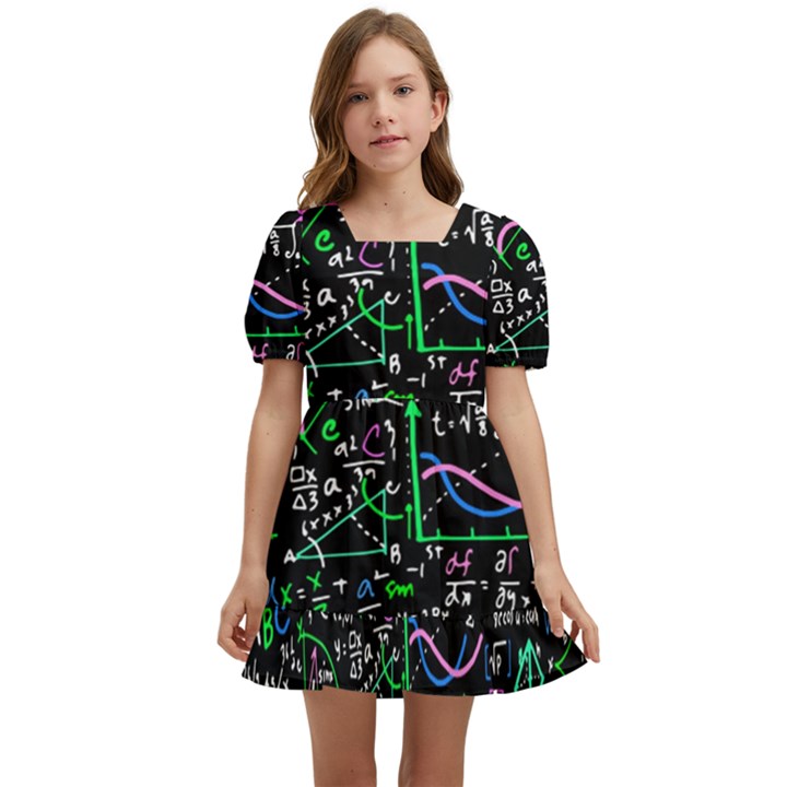 Math Linear Mathematics Education Circle Background Kids  Short Sleeve Dolly Dress