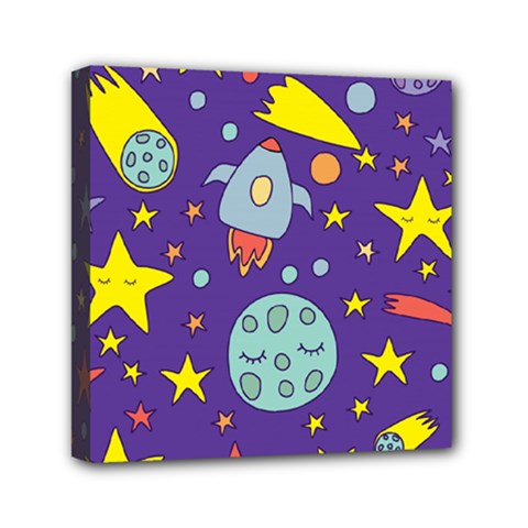 Card With Lovely Planets Mini Canvas 6  X 6  (stretched) by Hannah976