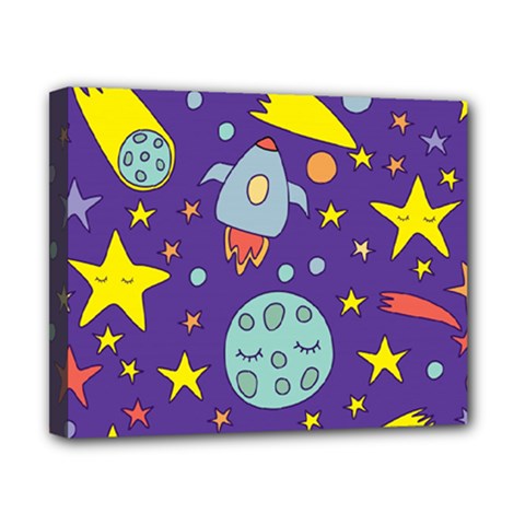 Card With Lovely Planets Canvas 10  X 8  (stretched) by Hannah976