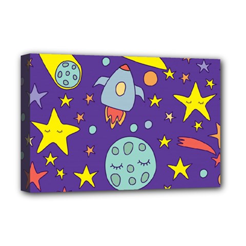 Card With Lovely Planets Deluxe Canvas 18  X 12  (stretched) by Hannah976