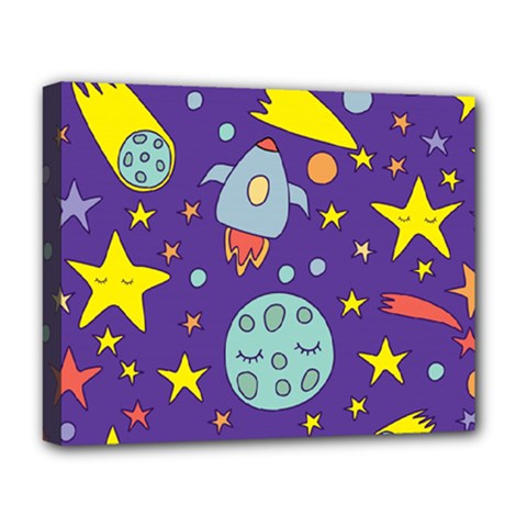 Card With Lovely Planets Deluxe Canvas 20  X 16  (stretched) by Hannah976