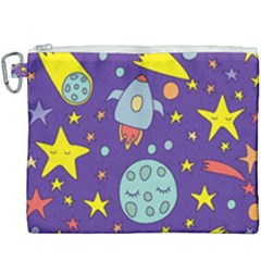 Card With Lovely Planets Canvas Cosmetic Bag (xxxl) by Hannah976