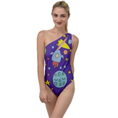 Card With Lovely Planets To One Side Swimsuit by Hannah976