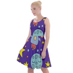 Card With Lovely Planets Knee Length Skater Dress by Hannah976